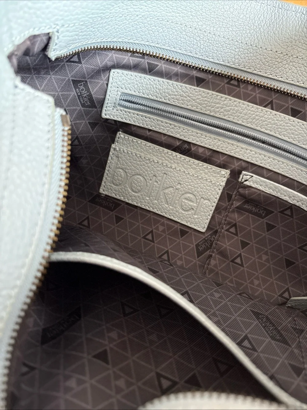 Botkier Grey/blue Pebbled Leather Hobo Shoulder Bag